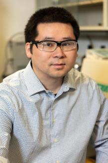 Yang Yang portrait in lab with safety eyewear