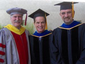 Gene Lucas, Executive Vice Chancellor, UCSB; Bob Duggan, 2009 Science & Math Commencement Speaker; Pierre Wiltzius, Susan & Bruce Worster Dean of Science