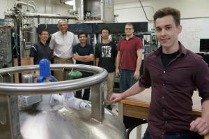 The Google and UCSB researchers Jimmy Chen, John Martinis, Pedram Roushan, Yu Chen, Anthony Megrant and Charles Neill. (Sonia Fernandez / The UCSB Current photo)